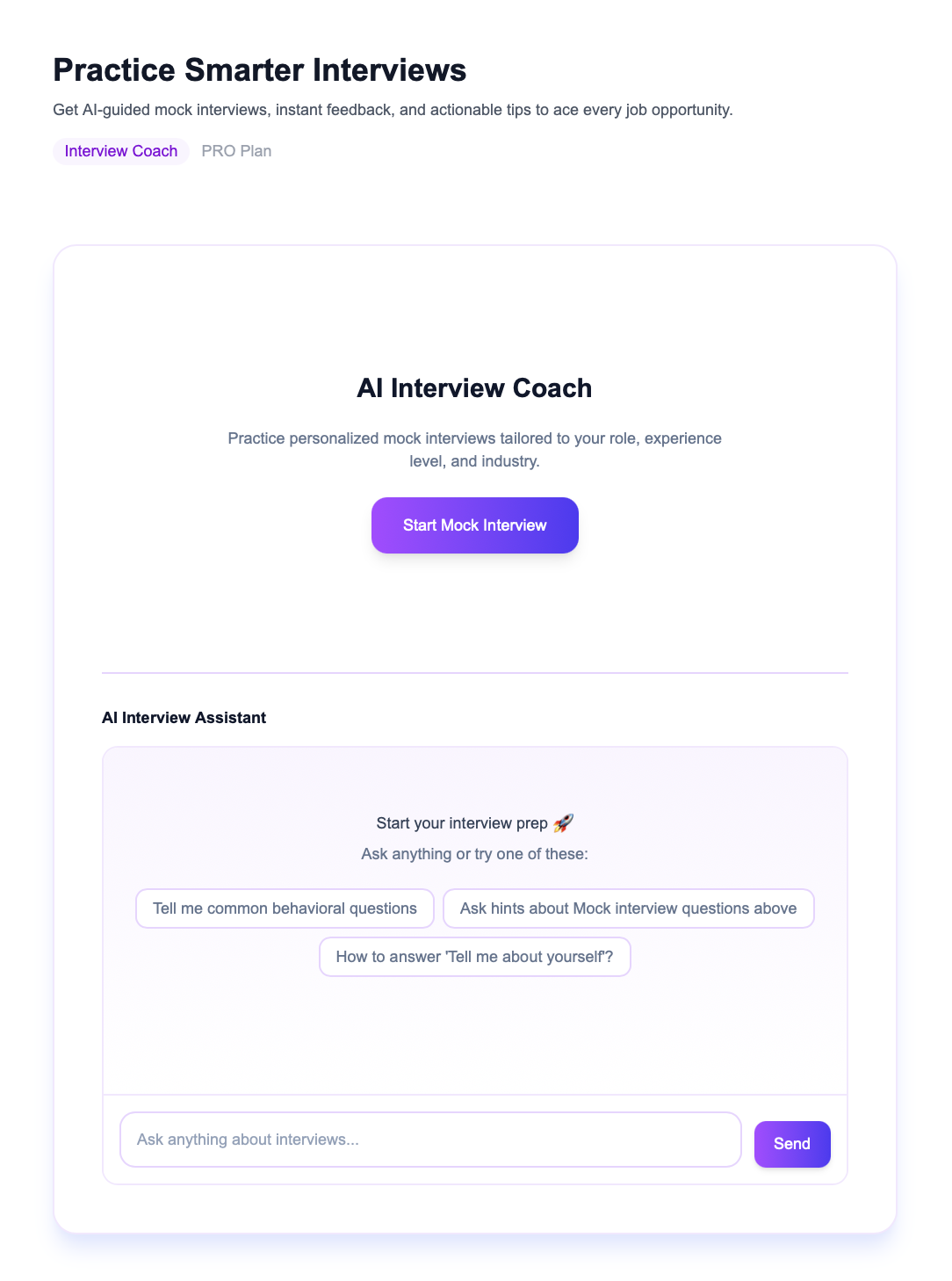 AI interview coach mock interview simulation with real-time feedback
